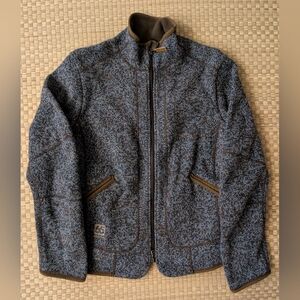 66 North Iceland Blue and Brown Sweater Jacket